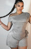 Oblique Shoulder Bandage Sleeveless Romper