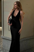 Spaghetti Strap Open-Back Party Dress
