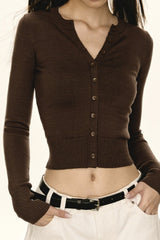 Chic Cropped Ribbed Cardigan