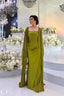 Stylish Long Patchwork Cape Formal Dress