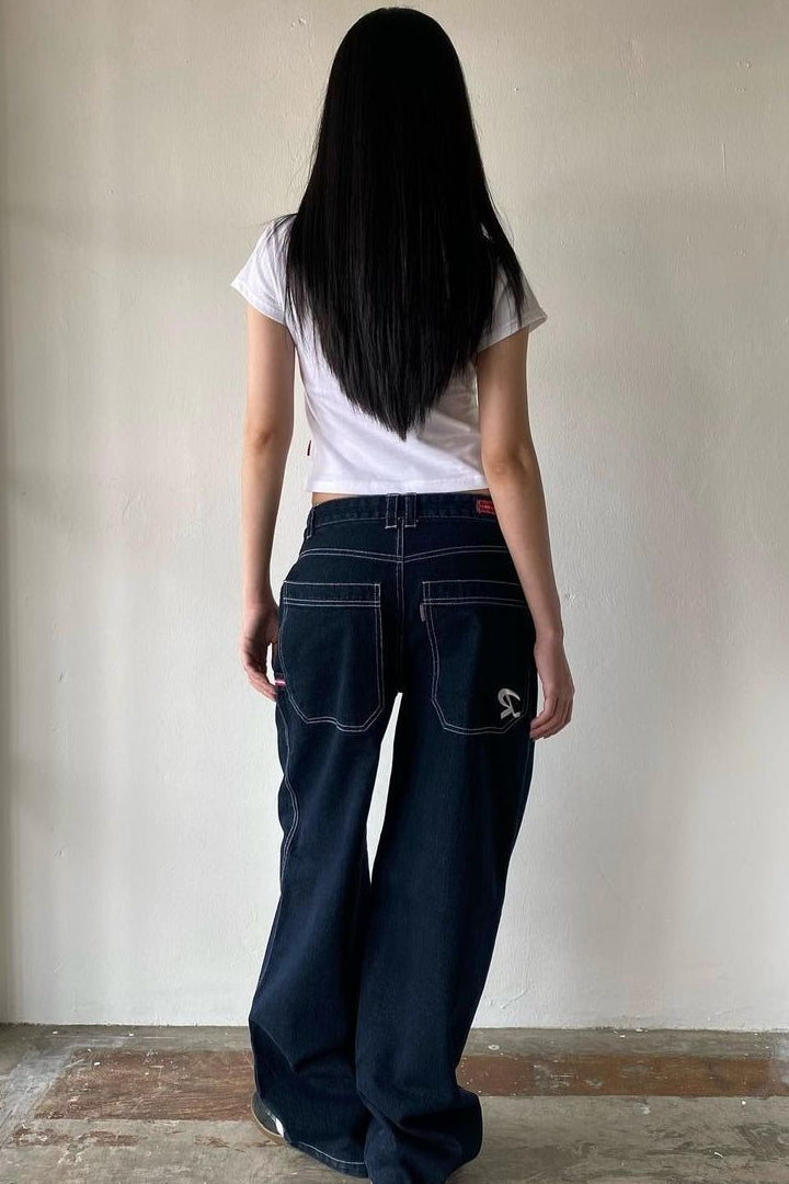 Street Vintage Distressed Flare Jeans Secondary image