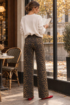 Leopard Chic Straight Leg Jeans
