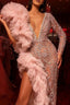 Sequin Long Sleeve Asymmetrical Prom Dress