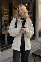 Letter Print Zip-up Jacket