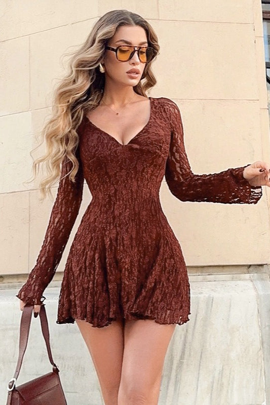 Elegant V Neck Bodycon Lace Dress Secondary image