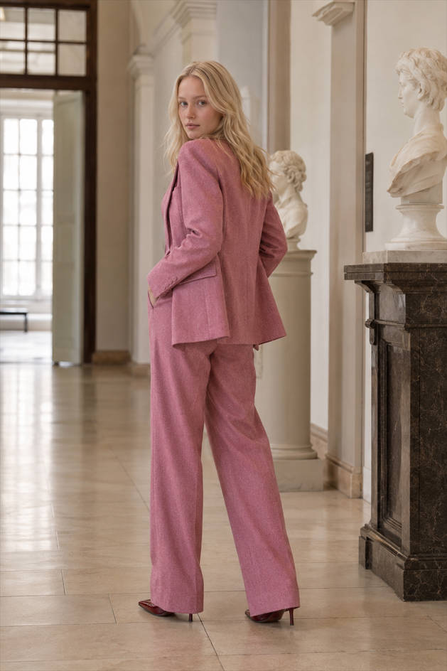 Layered Corset Style Three Piece Blazer Pants Set Secondary image