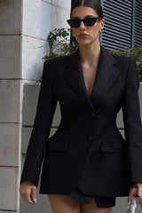Elegant Fitted Single-Button Blazer