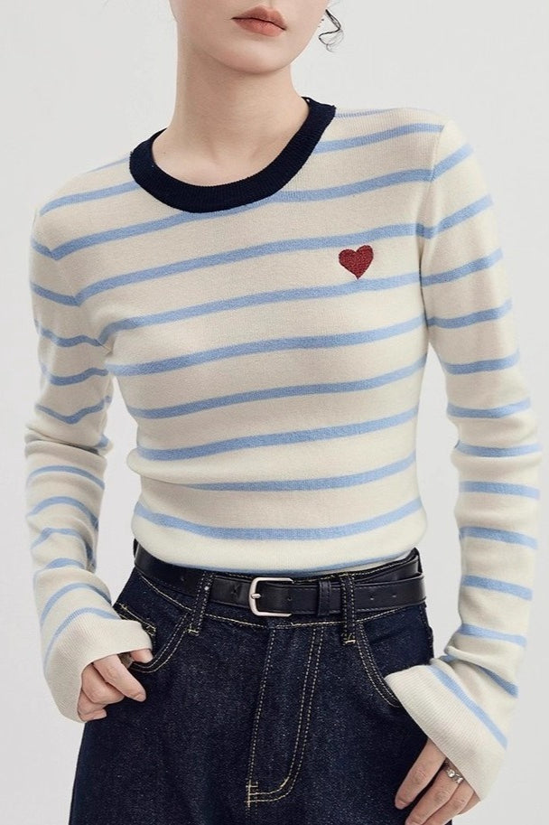 Heart Stitch Slim Fit Knit Top Main image