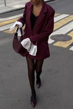 Oversized Ruffle Lace Sleeve Blazer