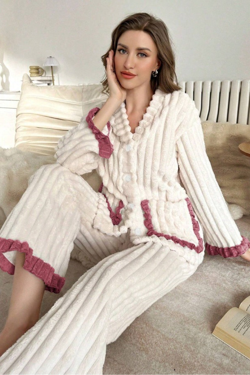 Floral Fleece Sleepwear Pajama Set Secondary image