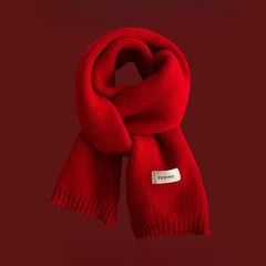 Red Chunky Knit Christmas Scarf