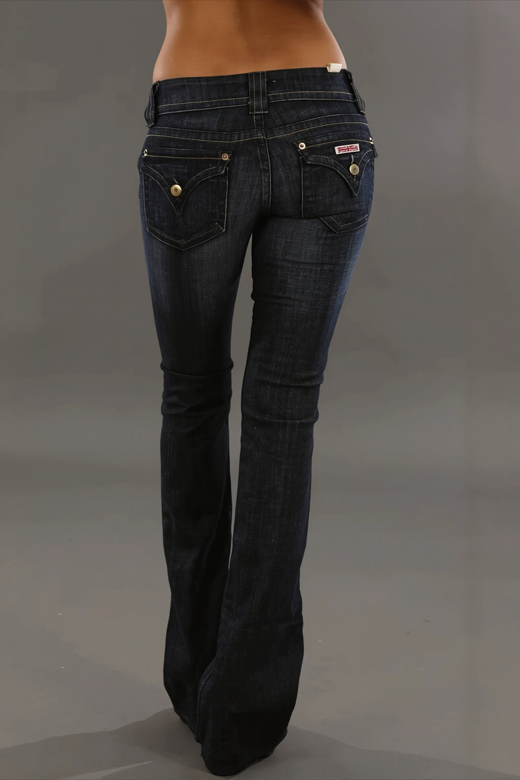 Double Button Low Rise Bootcut Jeans