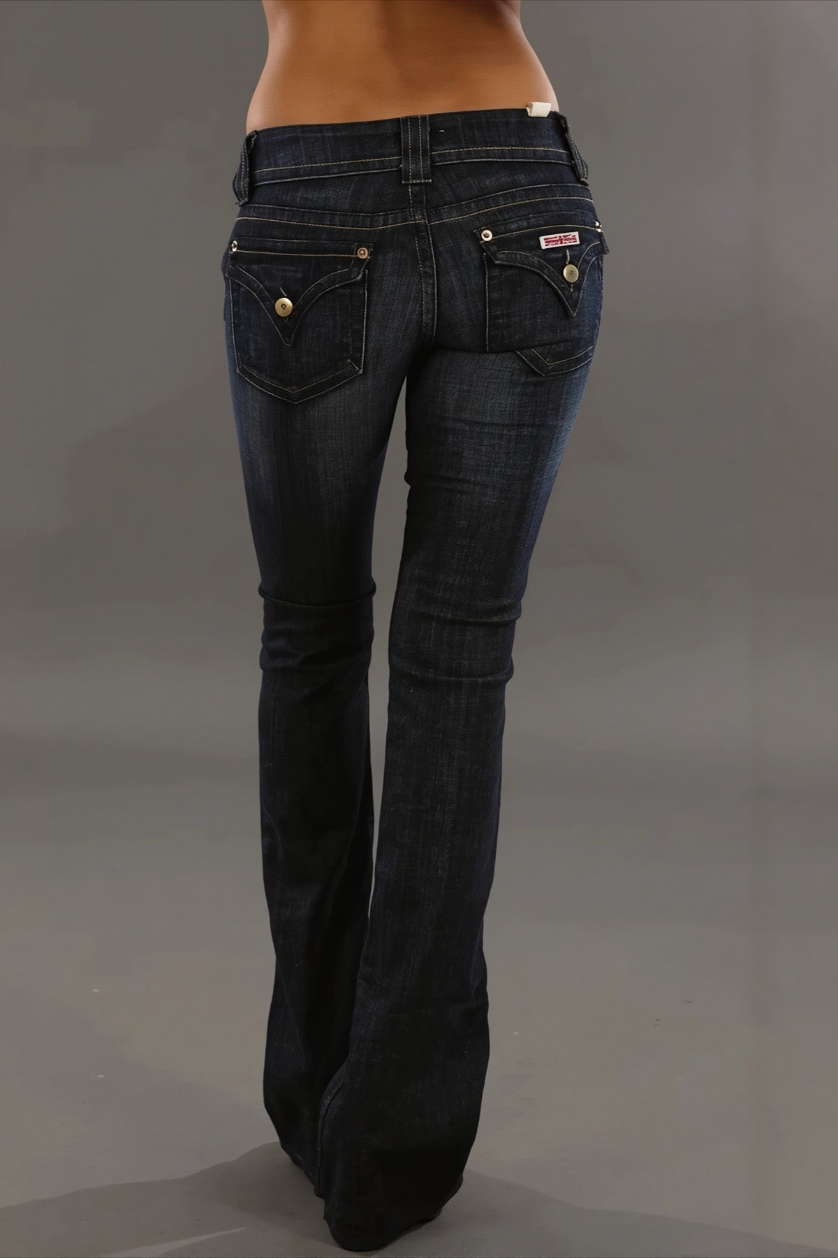 Double Button Low Rise Bootcut Jeans