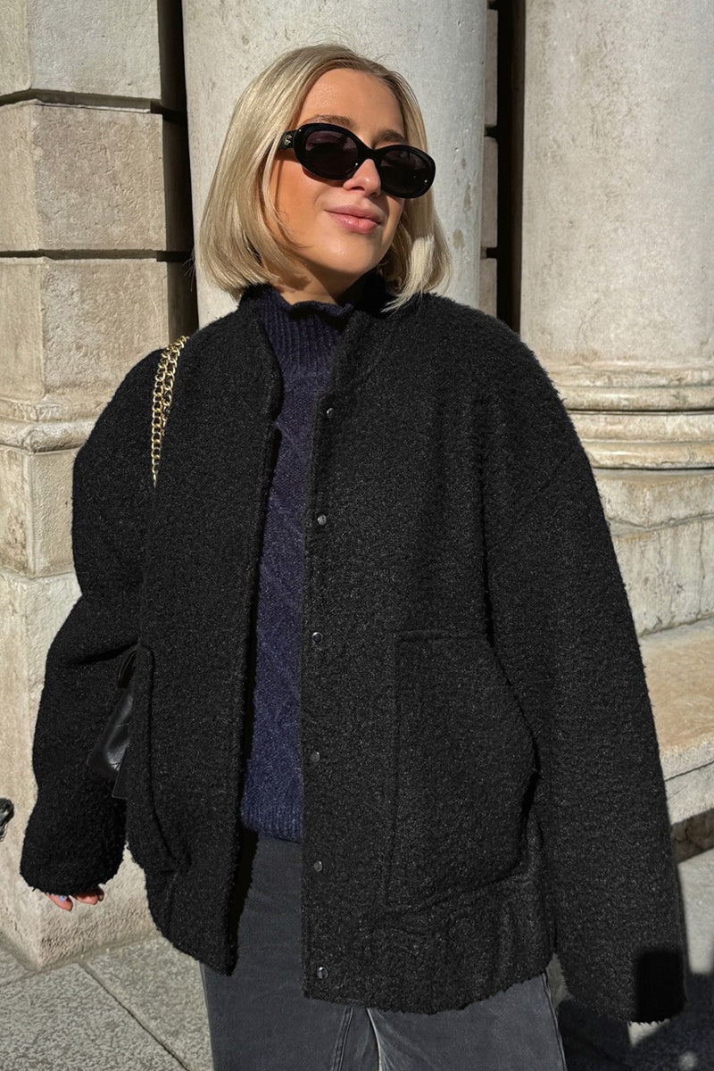 Loop Knit Stand Collar Coat Secondary image