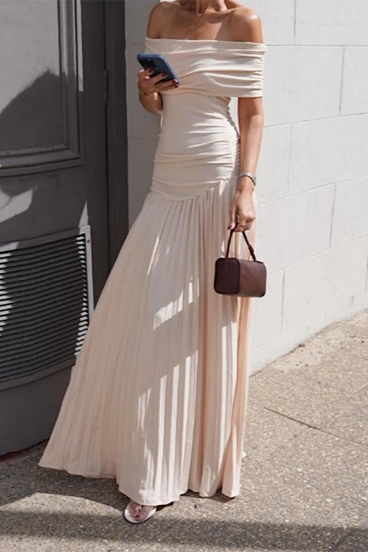Off Shoulder Ruched Strapless Reception Dress Main image