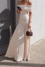 Off Shoulder Ruched Strapless Reception Dress
