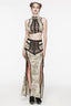 Women's Daily  See-through Mesh Drawstring Rope Slit Gothic Personalized Long Skirt