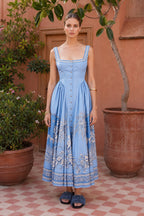 Printed Linen Relaxed Slip Dress