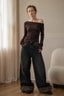 Patchwork Vintage Leopard Cuffed Wide Leg Jeans