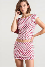 Sexy Polka Dot Crop Dolman Vacation Set