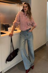 Heavyweight Plush Faux Fur Relaxed Cardigan