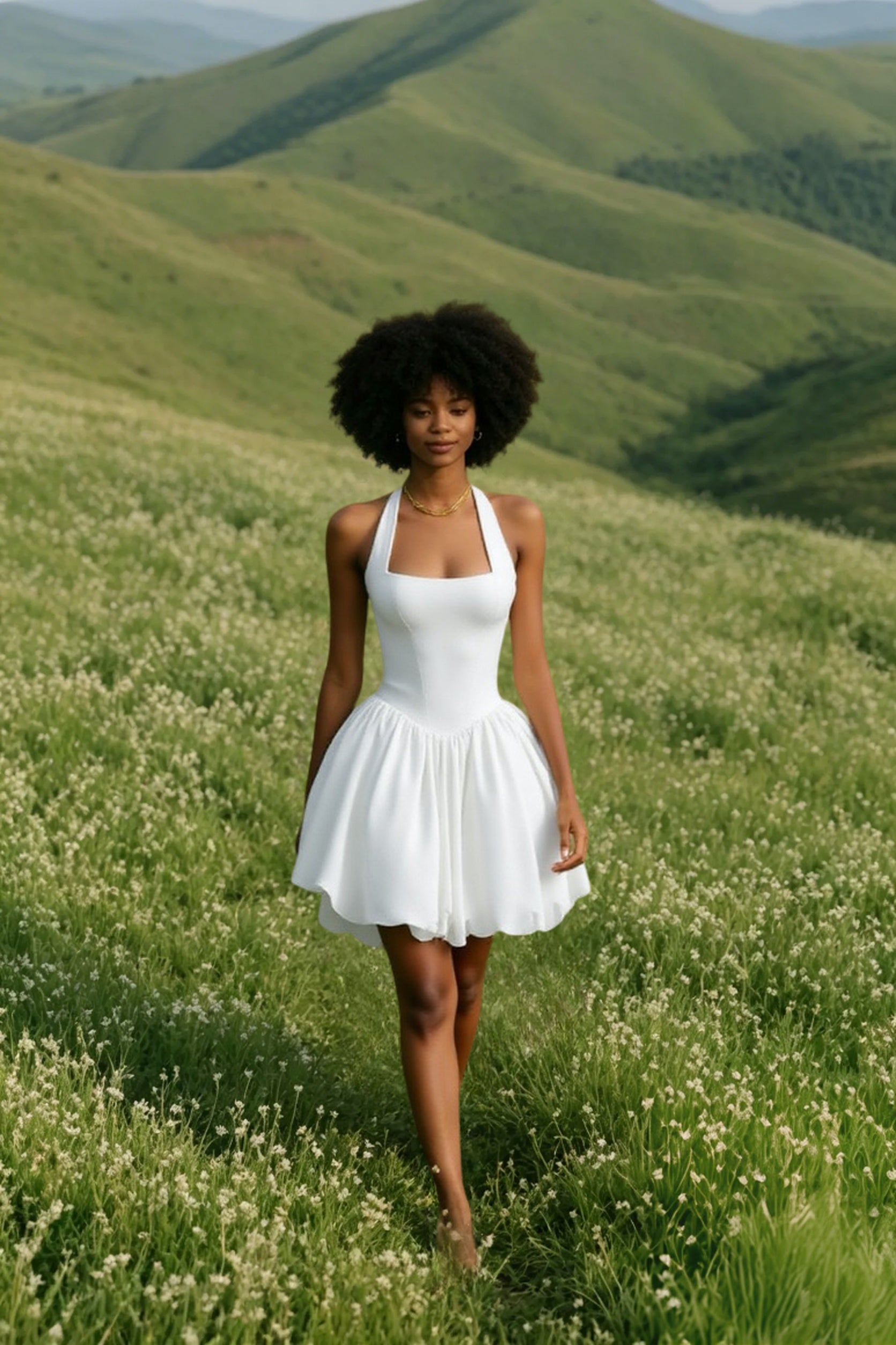 Sleeveless Halter Bubble  Mini Dress Main image