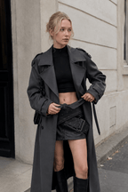 Oversized Lapel Midi Trench Overcoat
