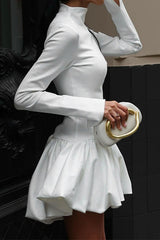 Y2K Fitted High Neck Mini Work Dress