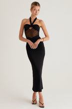 Sheer Halter Backless Birthday Dress