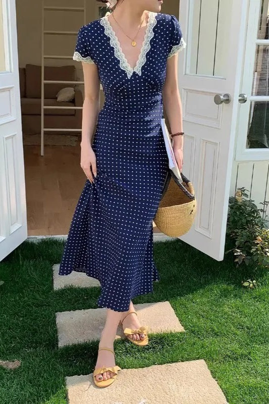 Polka Dot Lace Maxi Dress Secondary image