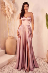 Elegant Strapless Maxi Formal Dress