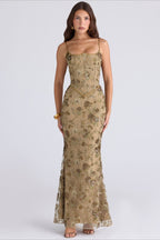 Sequin Cami Elegant Evening Maxi Dress