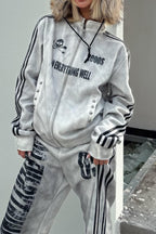 Dark Graphic Loose Fit Hip-Hop Sweatshirt