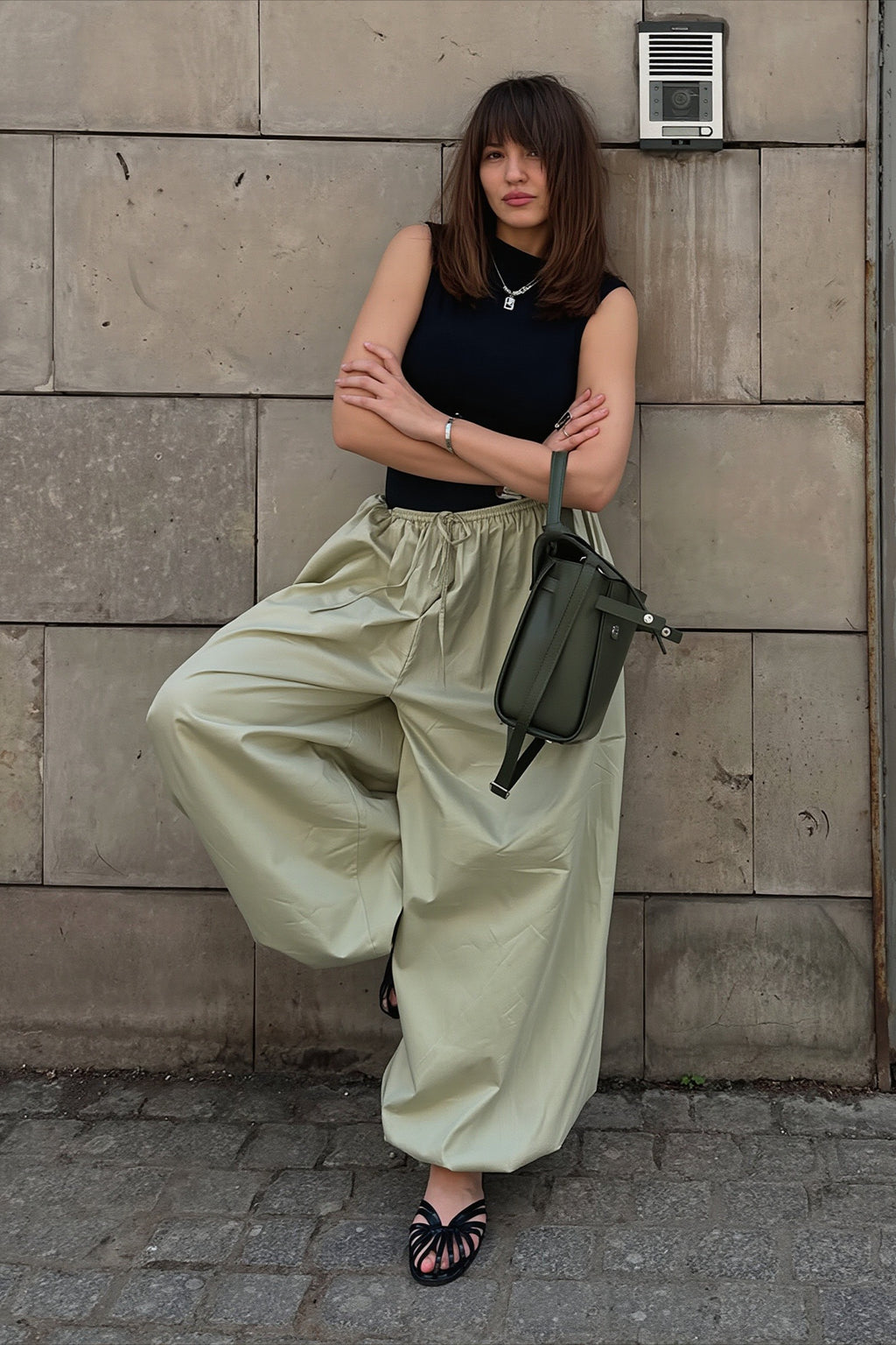 Cotton Drawstring Balloon Pants