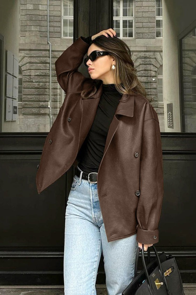 Vintage Relaxed Leather Coat Secondary image