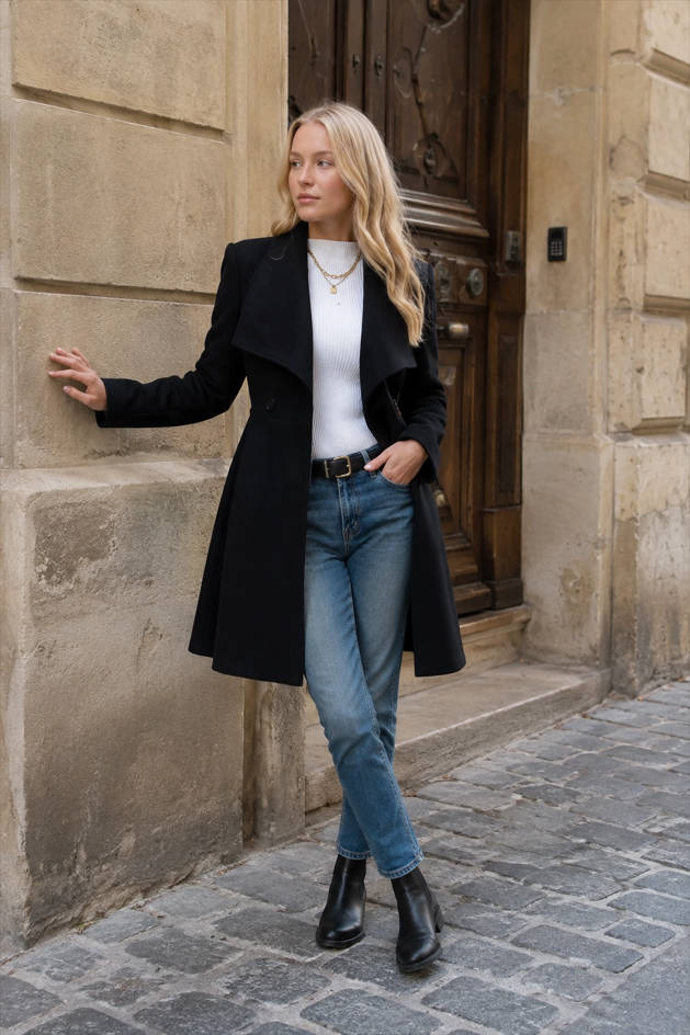 Belted Wool Long Coat