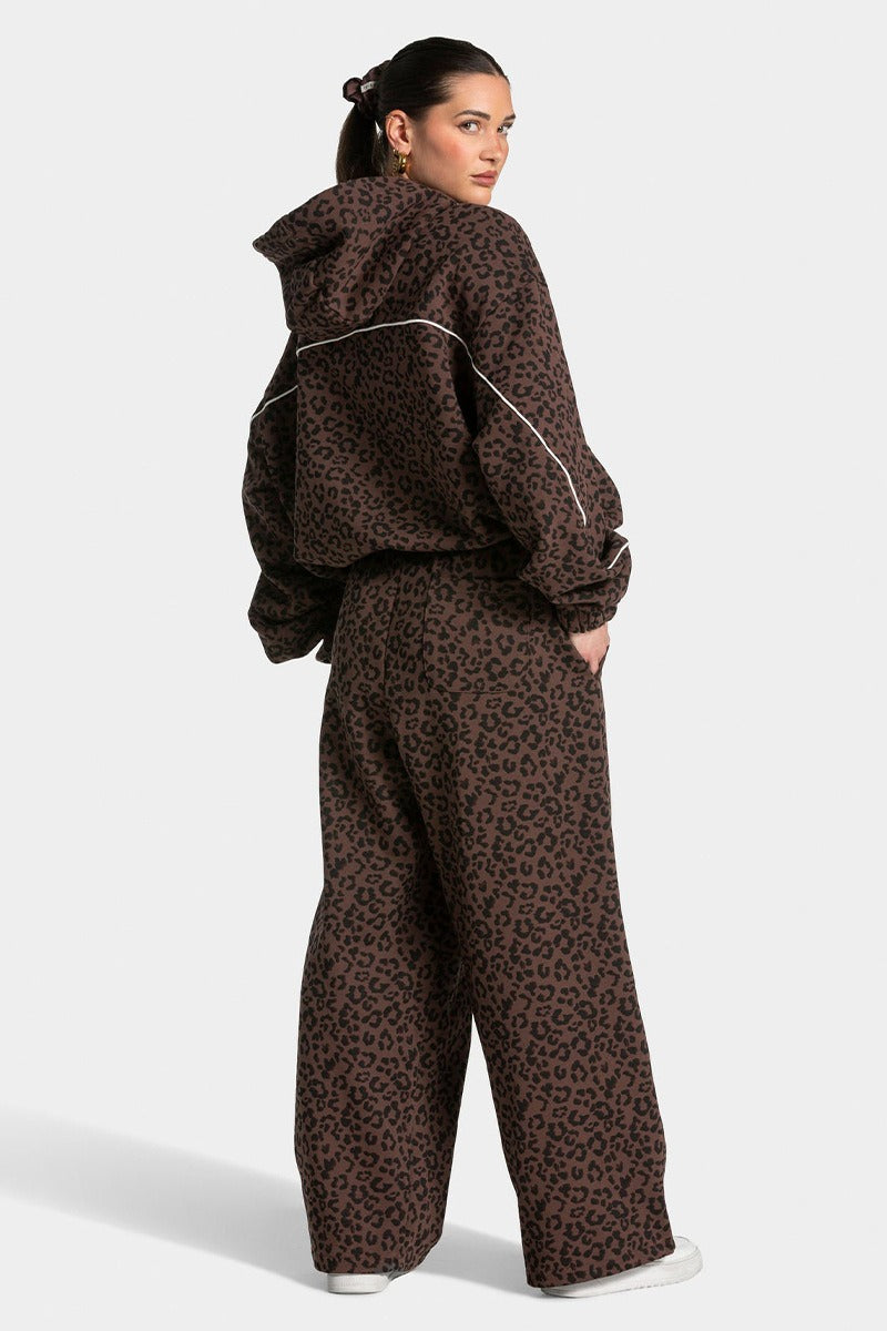 Leopard Hooded Activewear Two-Piece Set