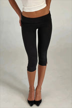 Low Waist Side Slit Capri Pants
