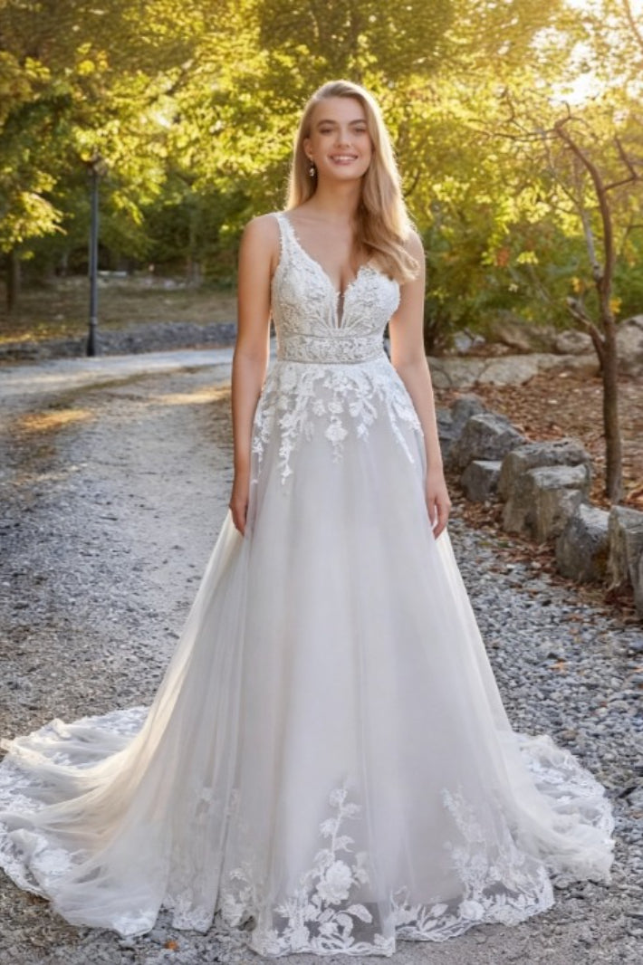 Ethereal A Line Train Wedding Dress Main image