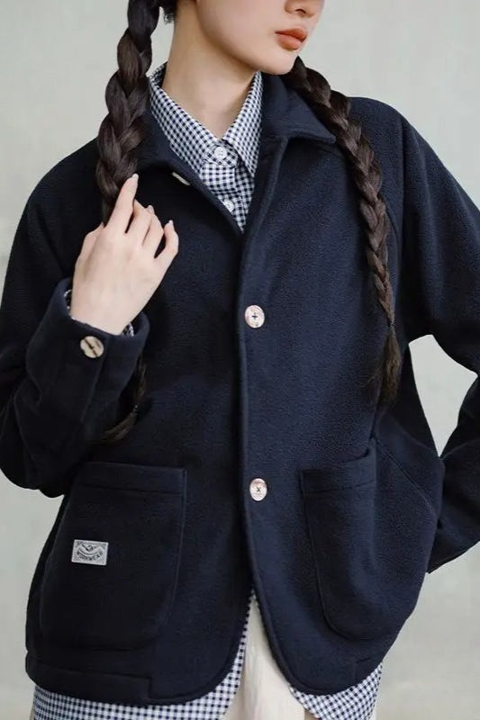 Polar Fleece Lapel Winter Jacket Main image