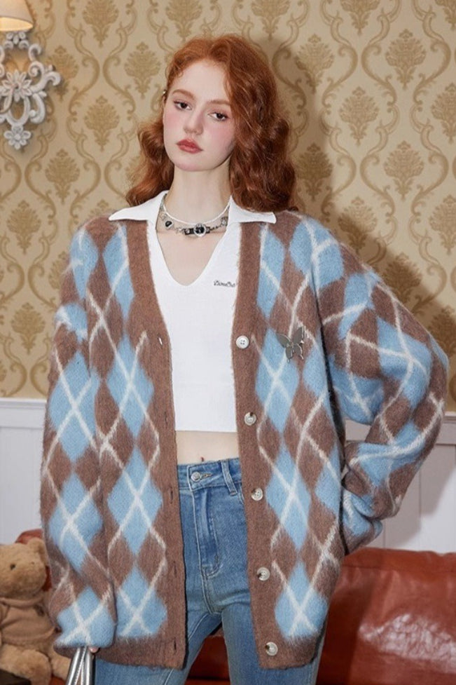 Vintage Argyle Mohair Cardigan Secondary image