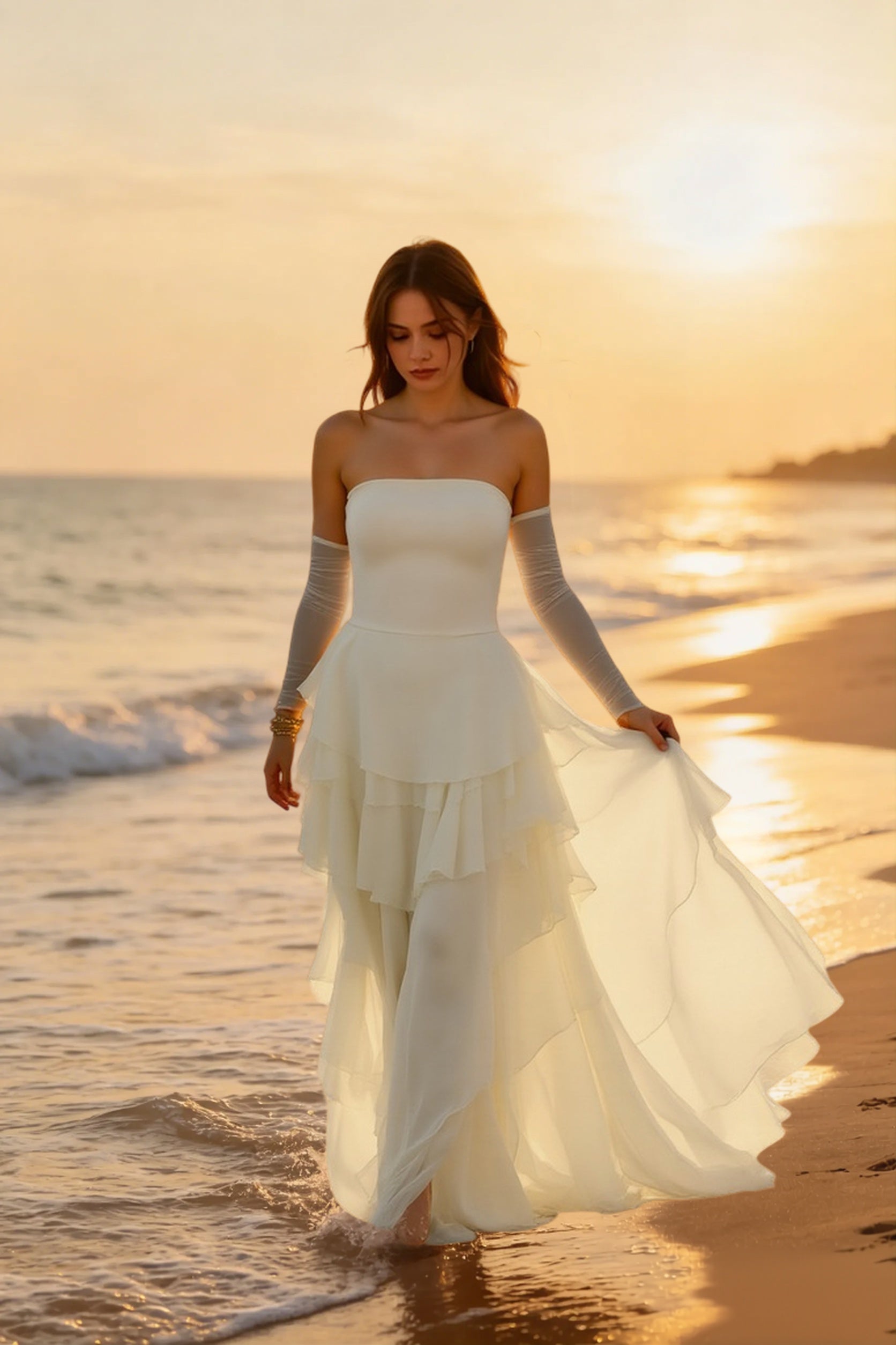 Tiered Light Chiffon Prom Dress Main image