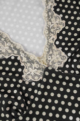 Sweet Polka Dot Lace V-Neck Crop Top