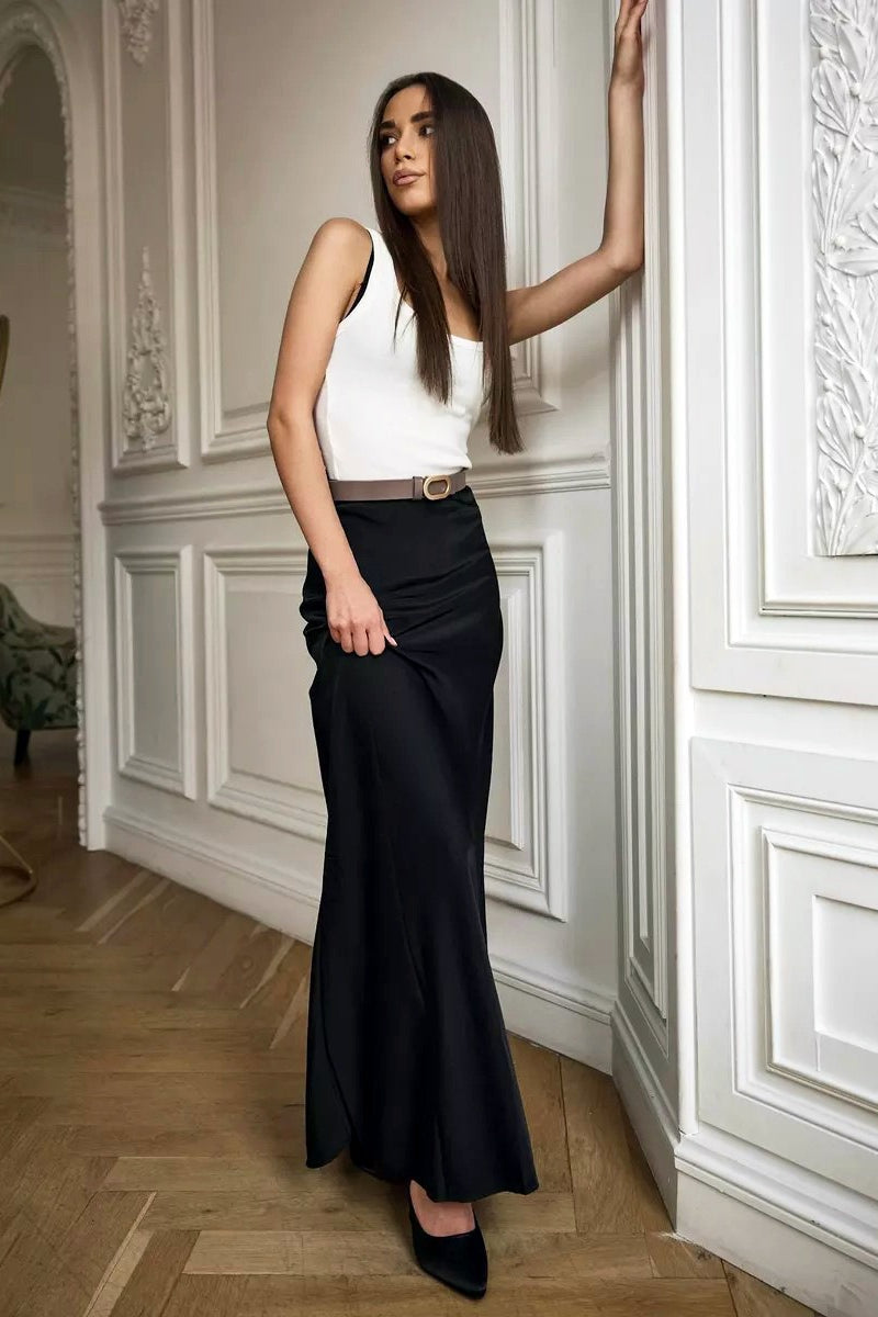 Satin High Waist Mermaid Maxi Skirt Secondary image