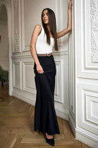 Satin High Waist Mermaid Maxi Skirt