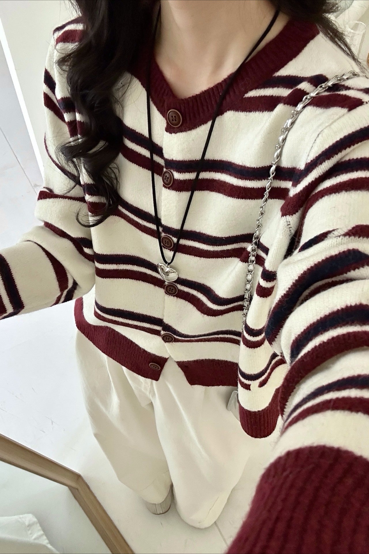 Colorblock Striped Knit Sweater Secondary image