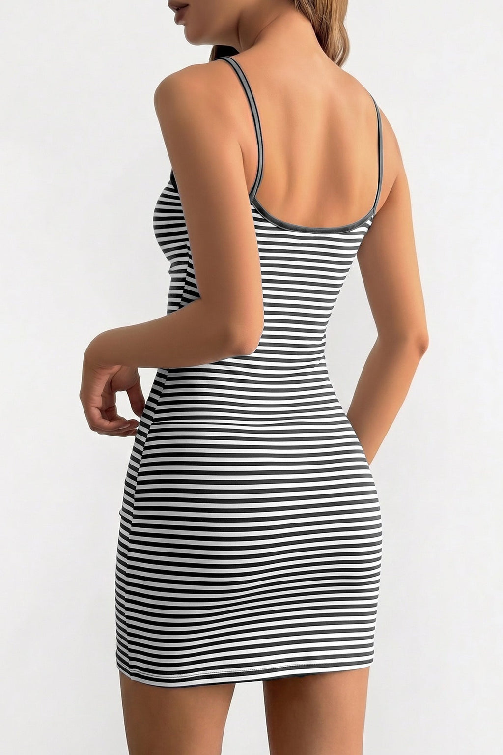 Striped Bodycon Spaghetti Strap Mini Dress