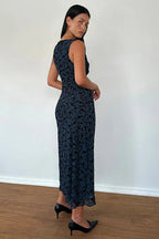 V-Neck Sleeveless Slim Fit Floral Dress