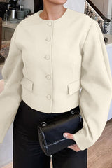 Resort Solid Color Long Sleeve Coat
