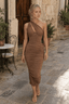 Asymmetric Cutout Stylish Midi Dress